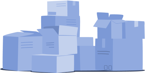 Pile of Blue boxes
